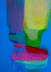 Untitled No 1. Pinks, Green on Zinc Blue, Sydney Exhibition, 2012.