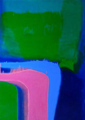 Morning No. 2  Pinks, Green on Zinc Blue, Sydney Exhibition, 2012.